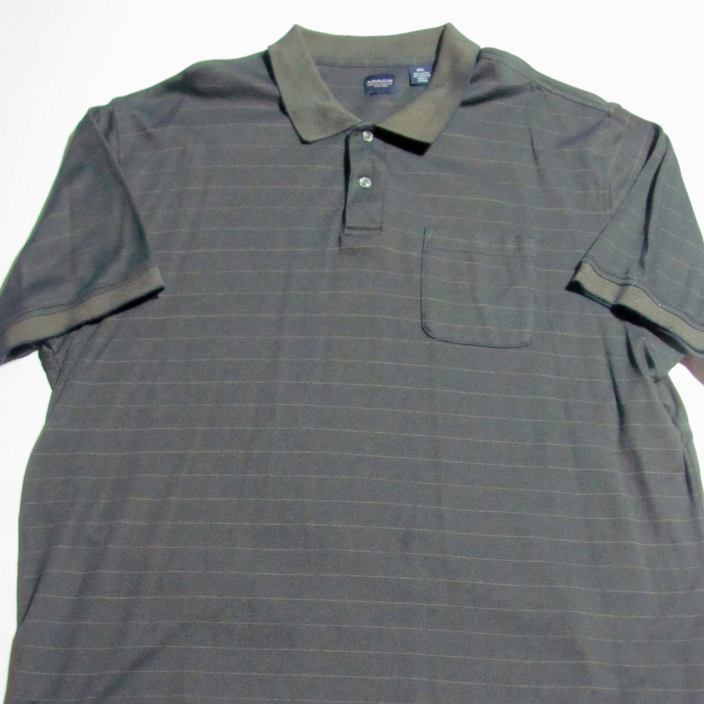 Arrow Men's Short Sleeve Polo Shirt Sz. 2 XL; Black & Brown
